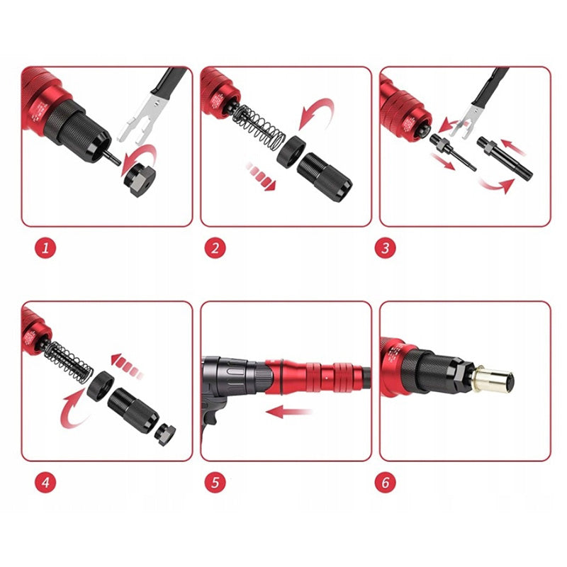 Metalni adapter za bušilicu - odvijač za zakivne matice M3 - M10