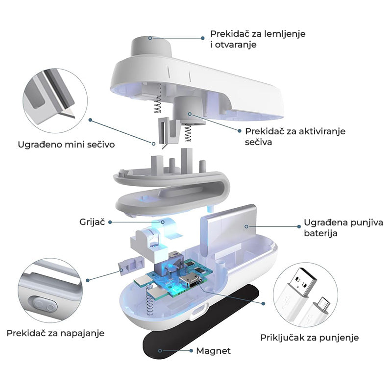 Mini uređaj za otvaranje i zatvaranje vrećica - Punjivi