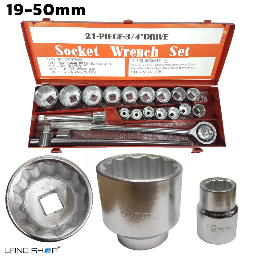 Set nasadnih ključeva 3/4″ – 19-50mm metalna kutija